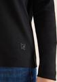 Funnelneck Shirt in Unifarbe - Schwarz / S