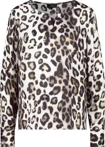 Bluse mit Schmuckdetail 36 - Schwarz Gemustert