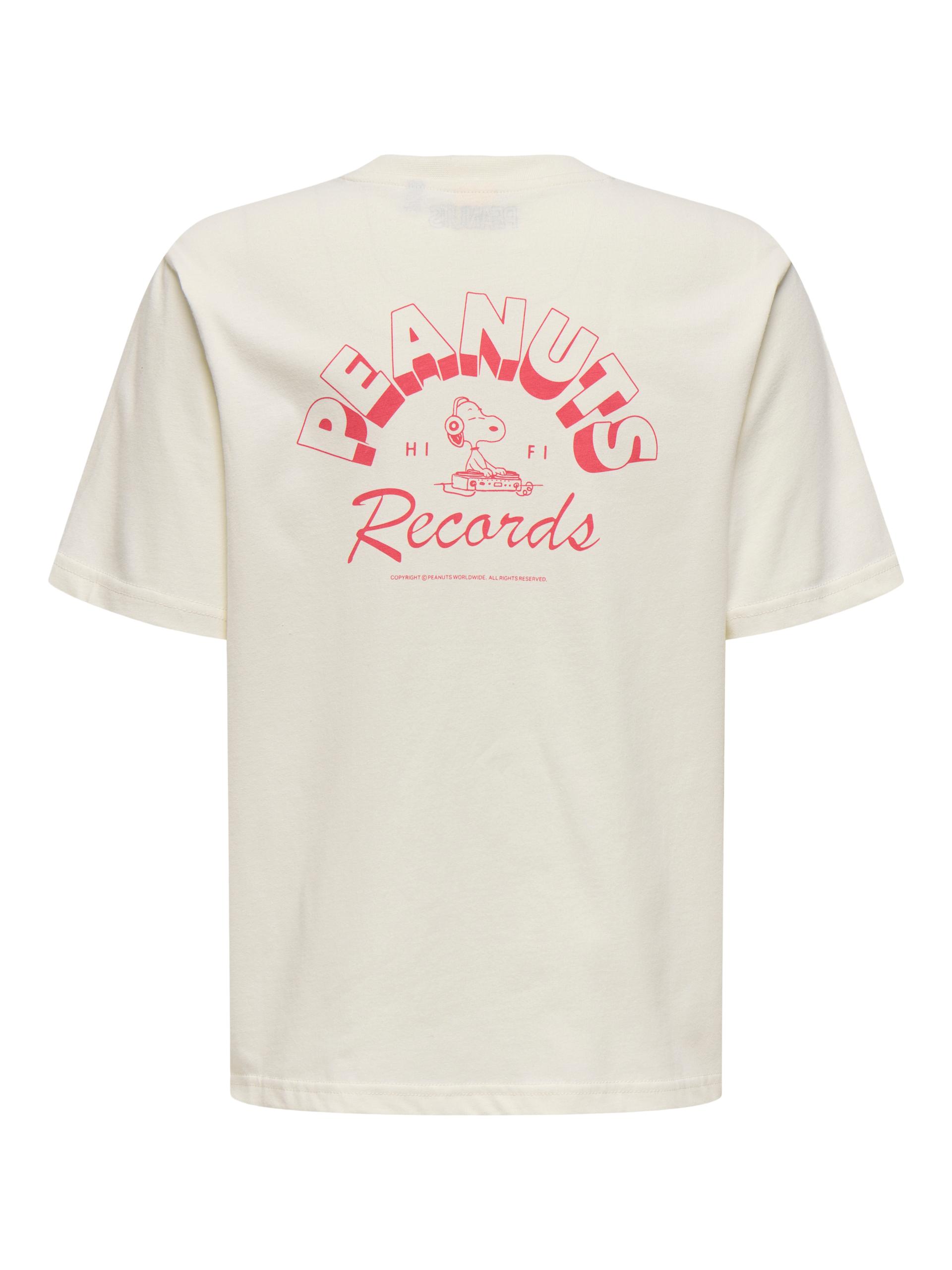 OSJPEANUTS BACK RLX SS LIC TEE 146/152 Locker geschnitten - Egret