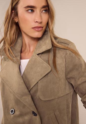 Trenchcoat aus Velours 38 - Cinnamon Brown