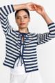 Striped Ajour cardigan with bows Blau L