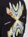 JORPORTO PATTERN SWEAT HOOD M Locker geschnitten - Black