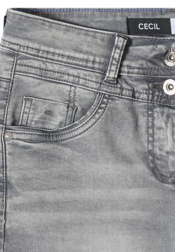 Straight Leg Jeansshorts im Slim Fit 27 - Mid Grey Used Wash