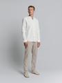 Shirt Granddad Solid With Linen M Regular Fit - White