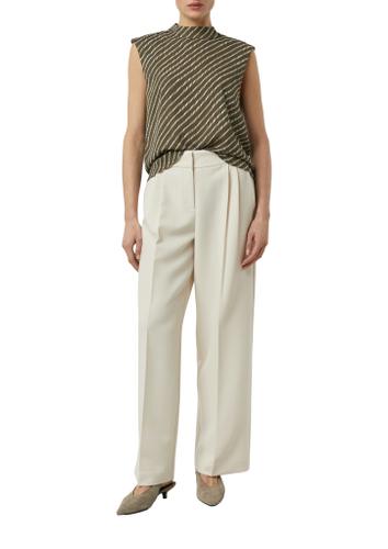 Bluse 42 - Weiß|olive