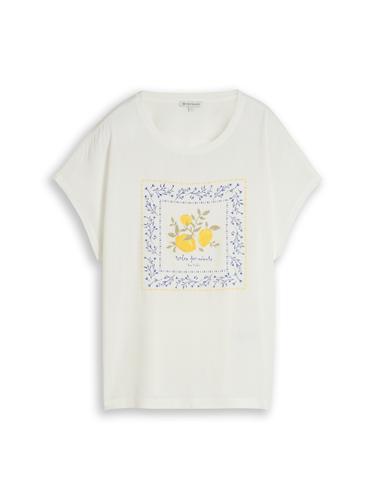 T-Shirt im Material-Mix