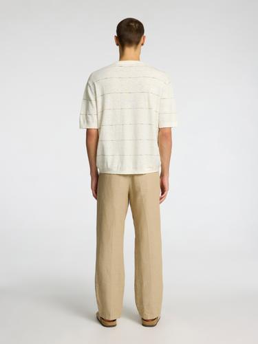SLHBERG SUN SS KNIT RELAXED TEE L Locker geschnitten - Egret