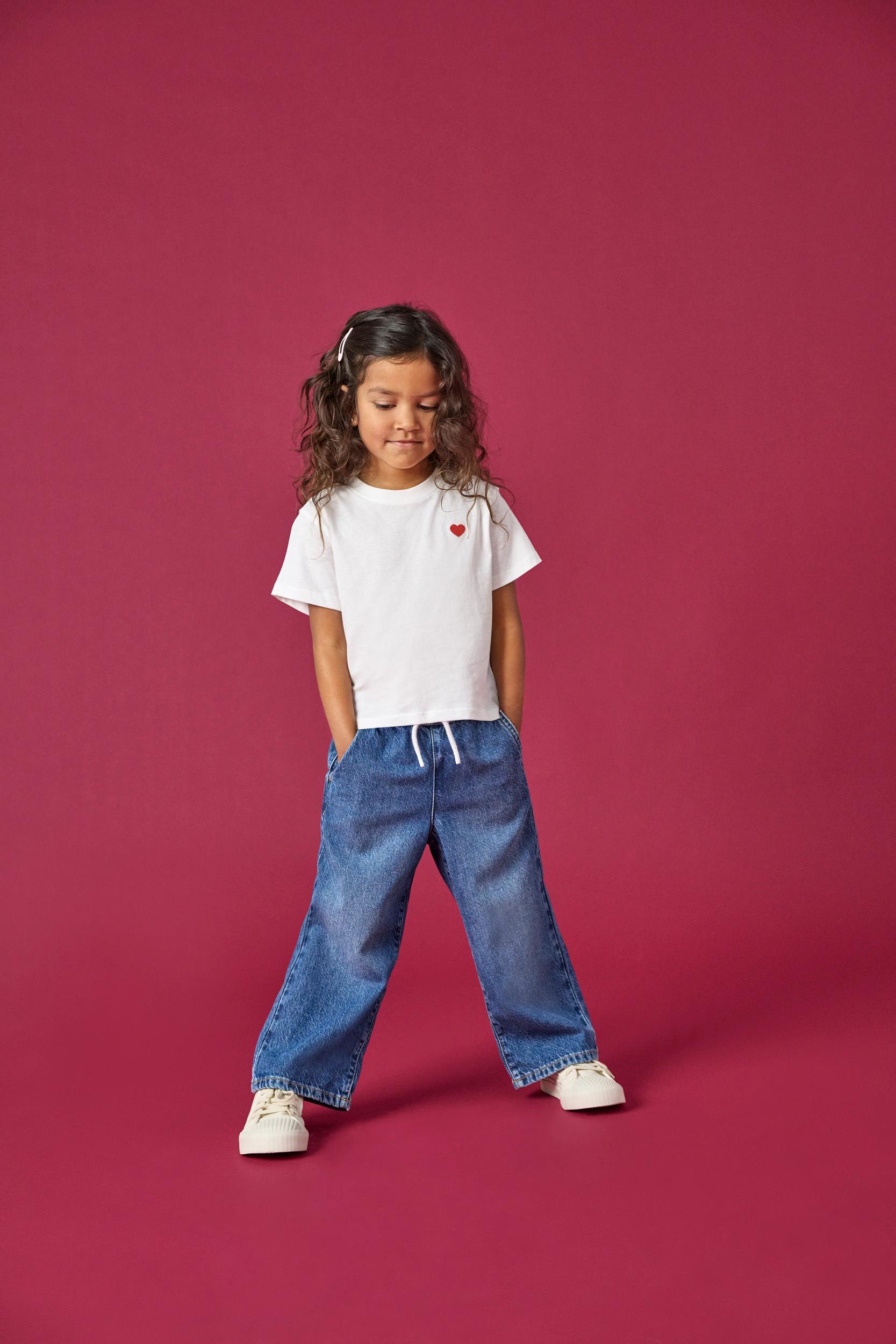 KMGPIERCE WIDE JEANS DNM PIM NOOS 104 Weite Passform - kurz geschnitten - Medium Blue Denim