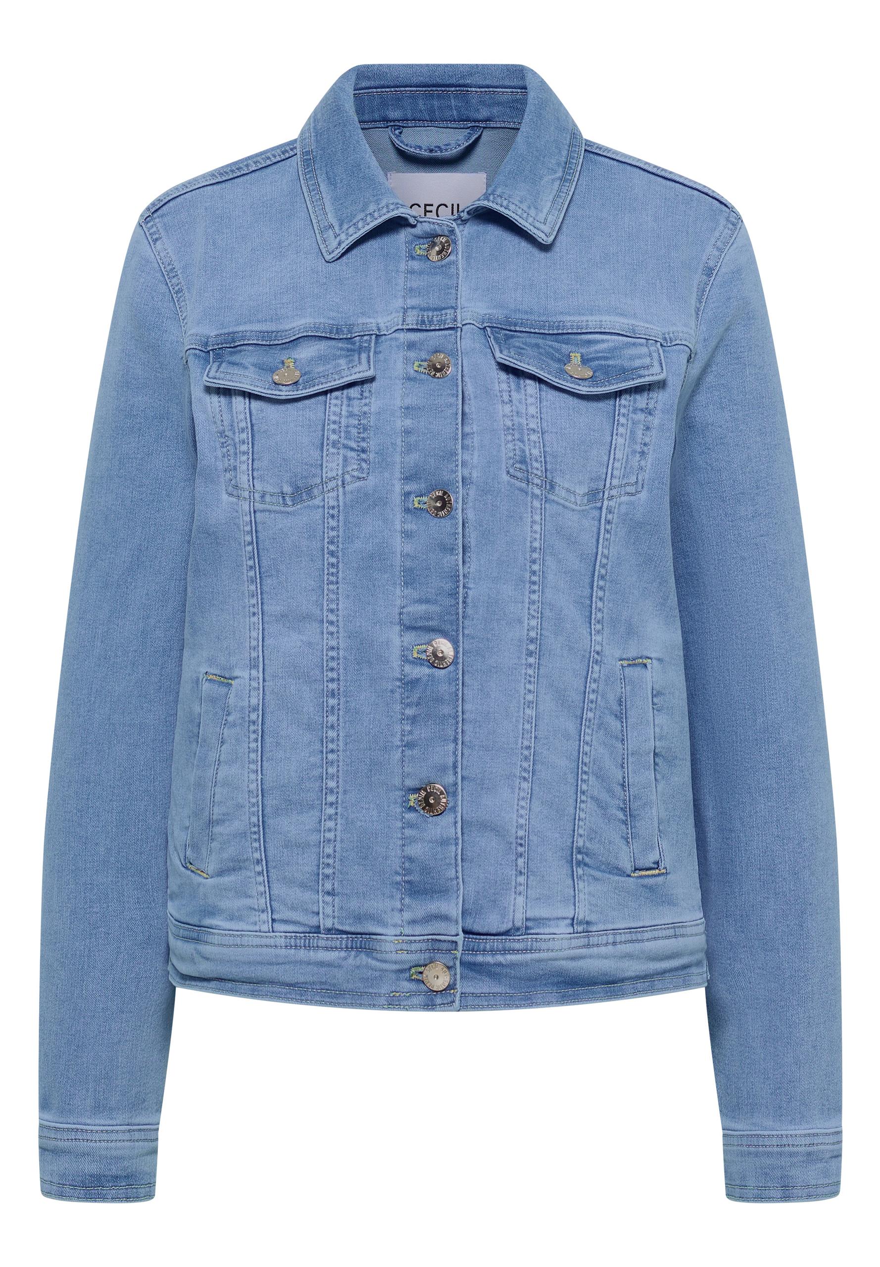 Jeansjacke mit Brusttaschen und Knöpfen L - Light Blue Washed
