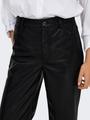 ONLMADISON HW WIDE FAUX LEATHER PANT PNT M/32 Locker geschnitten - Black