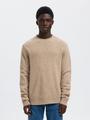 SLHNEIL LS KNIT NEPS CREW NECK XL Normal geschnitten - Oatmeal