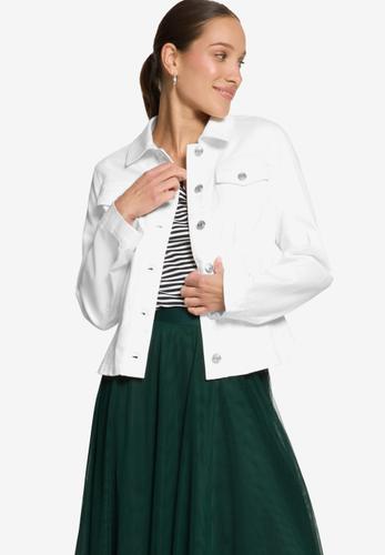 Jeansjacke tailliert mit Knopfleiste 42 - Cream Denim
