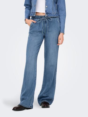 ONLGRETA HW PULL UP WIDE DNM GUA XS/32 Weiter Beinschnitt - Light Blue Denim