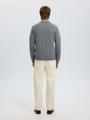 SLHTRAY LS KNIT MERINO OPEN POLO XL Normal geschnitten - Medium Grey Melange