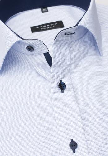 ETERNA KURZARM HEMD COMFORT FIT FANTASIEBINDUNG HELLBLAU STRUKTURIERT blau 46