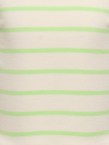 KOGNESSA S/L SHORT STRIPE TOP JRS 134/140 Normal geschnitten - Paradise Green
