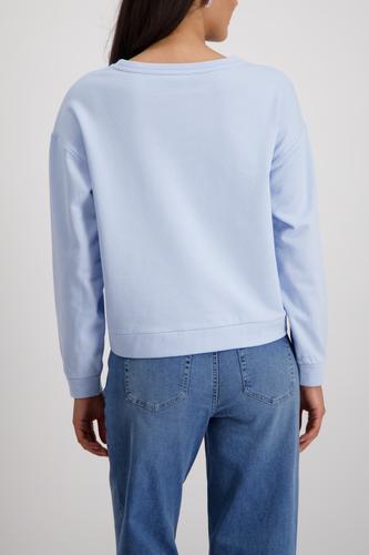 Sweatshirt mit 3D-Blumen 46 - Light Sky