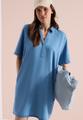 Knielanges Kleid im Denim-Look M - Mid Blue Wash