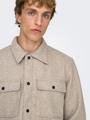 ONSASH OVR WOOLEN LOOK PKT LS SHIRT NOOS M Normal geschnitten - Chinchilla