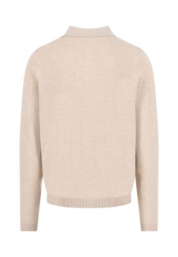 Polo Longsleeve, Winter Air Cotton L Casual Fit - Light Taupe