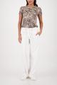 T-Shirt mit Leo-Muster 40 - Dark Chocolate Gemustert