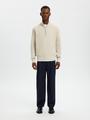 SLHRODNEY LS HIGH NECK HALF ZIP S Normal geschnitten - Oatmeal
