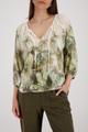 Bluse mit tropischen Print 40 - Olive Gemustert