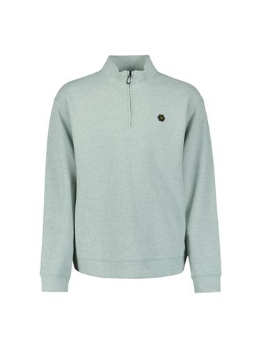 Sweater Half Zip Melange XXL Relaxed Fit - Seablue