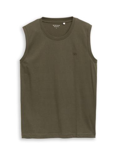Tanktop mit Logo-Stickerei XXL Regular Fit - Deep Leaf Green