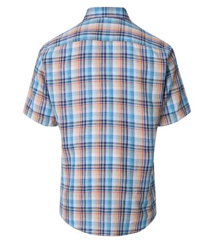 Leinenhemd Kurzarm L Casual Fit Short - Türkis