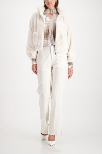 Flauschige Jacke mit Taschen 40 - Almond