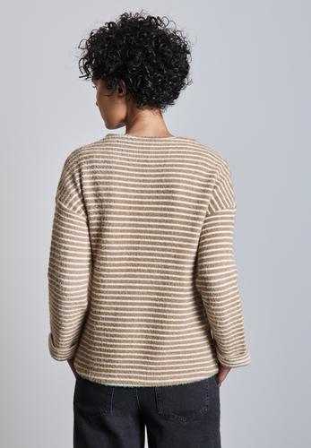 Gestreifter Cosy Pullover 42 - Honey Sand