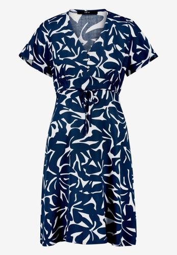 Minikleid  mit Blumenmuster 34 - Blue/cream