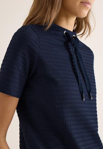 Shirt mit Funnel Neck im Two-Tone-Look L - Universal Blue