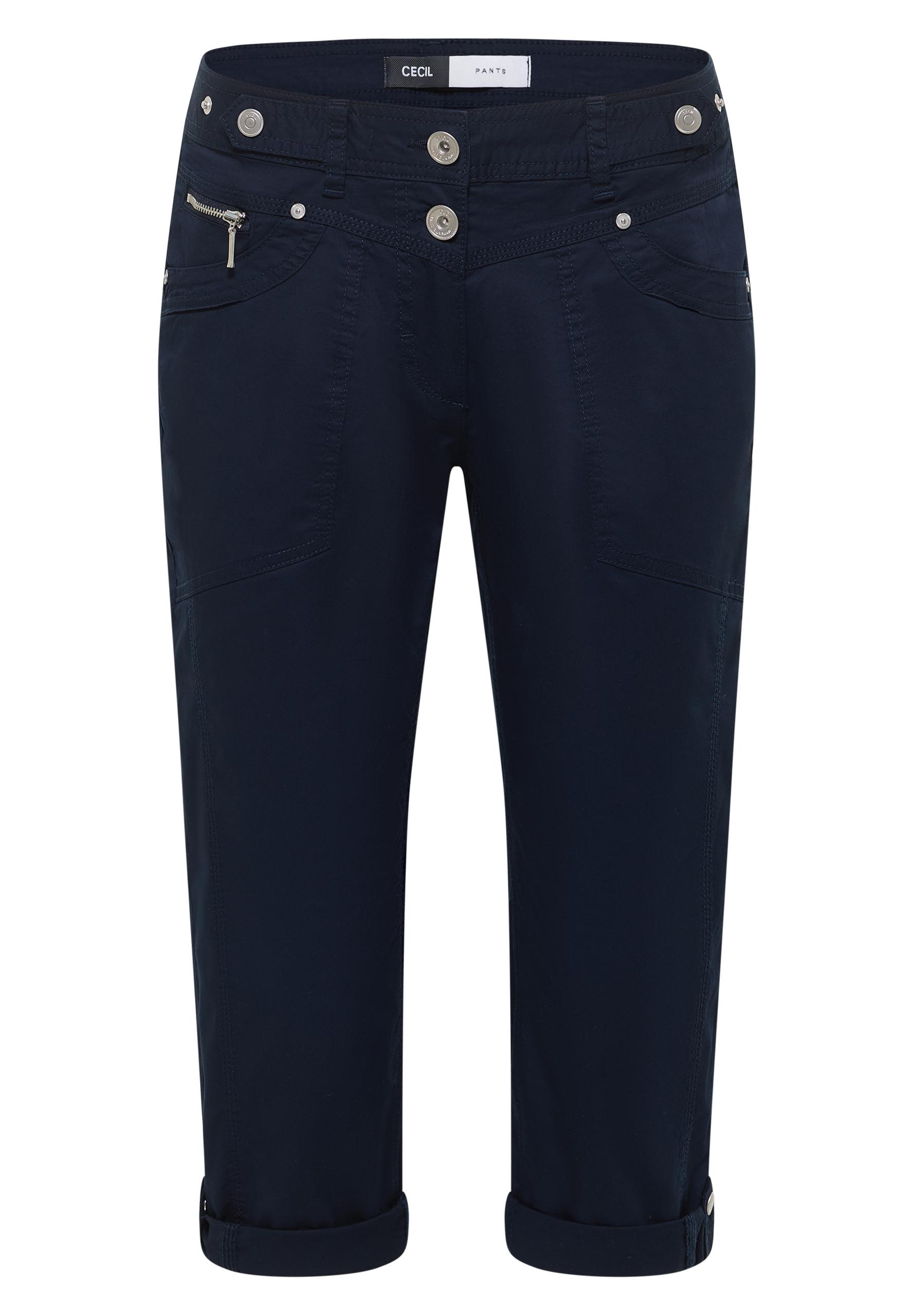 Mid Waist Casual Fit Hose mit Turn Up 28/3/4 Hosen - Universal Blue