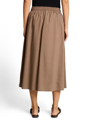 High Waist Midi-Rock mit Taschen 42 High Waist Fit - Taupe Grey