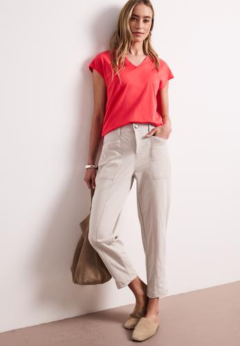 High Waist Barrel Leg Hose im Casual Fit 44/28 - Clay Sand