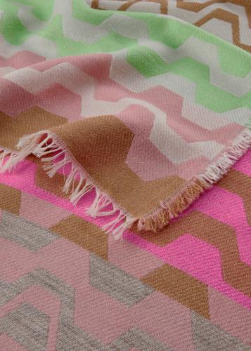 Beidseitig tragbarer Jacquard-Schal mit gewebtem Mustermix Rosa one size