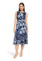Chiffonkleid 38 Tailliert - Weiß/dunkelblau