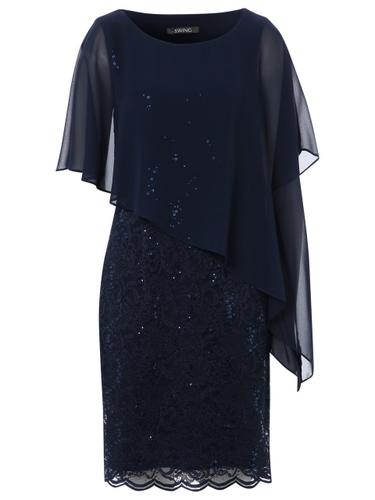 Cocktailkleid mit halbtransparentem Oberteil