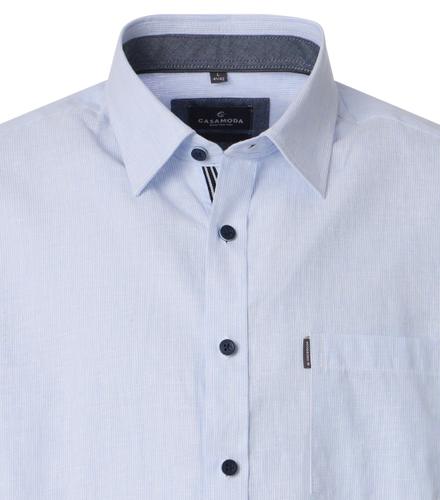 Leinenhemd Kurzarm XXL Comfort Fit - Blau