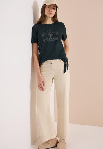 Shirt im Ausbrenner-Look mit Wording