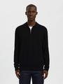 SLHCRAN LS KNIT STRUCTURE HALF ZIP POLO