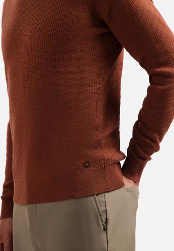 Pullover Crewneck Jacquard Solid XL Regular Fit - Terra