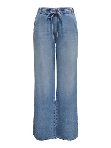 ONLGRETA HW PULL UP WIDE DNM GUA XS/32 Weiter Beinschnitt - Light Blue Denim