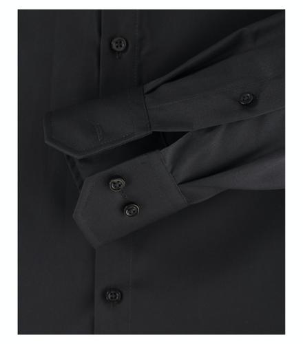 Popeline Hemd unifarben extra langer Arm 72cm 001482 41 VM-72 - Schwarz