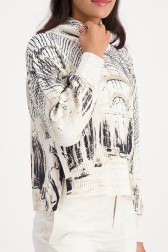 Strickpullover mit Gallery-Print 40 - Almond Gemustert