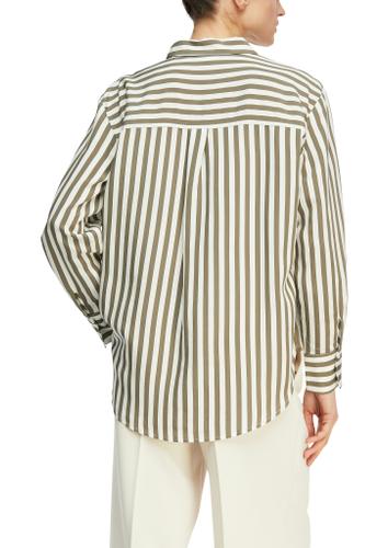 Bluse 38 - Olive|weiß