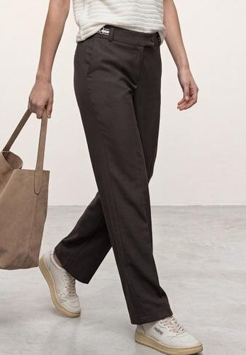Straight Leg Hose mit Gürteldetails 40/30 - Espresso Brown