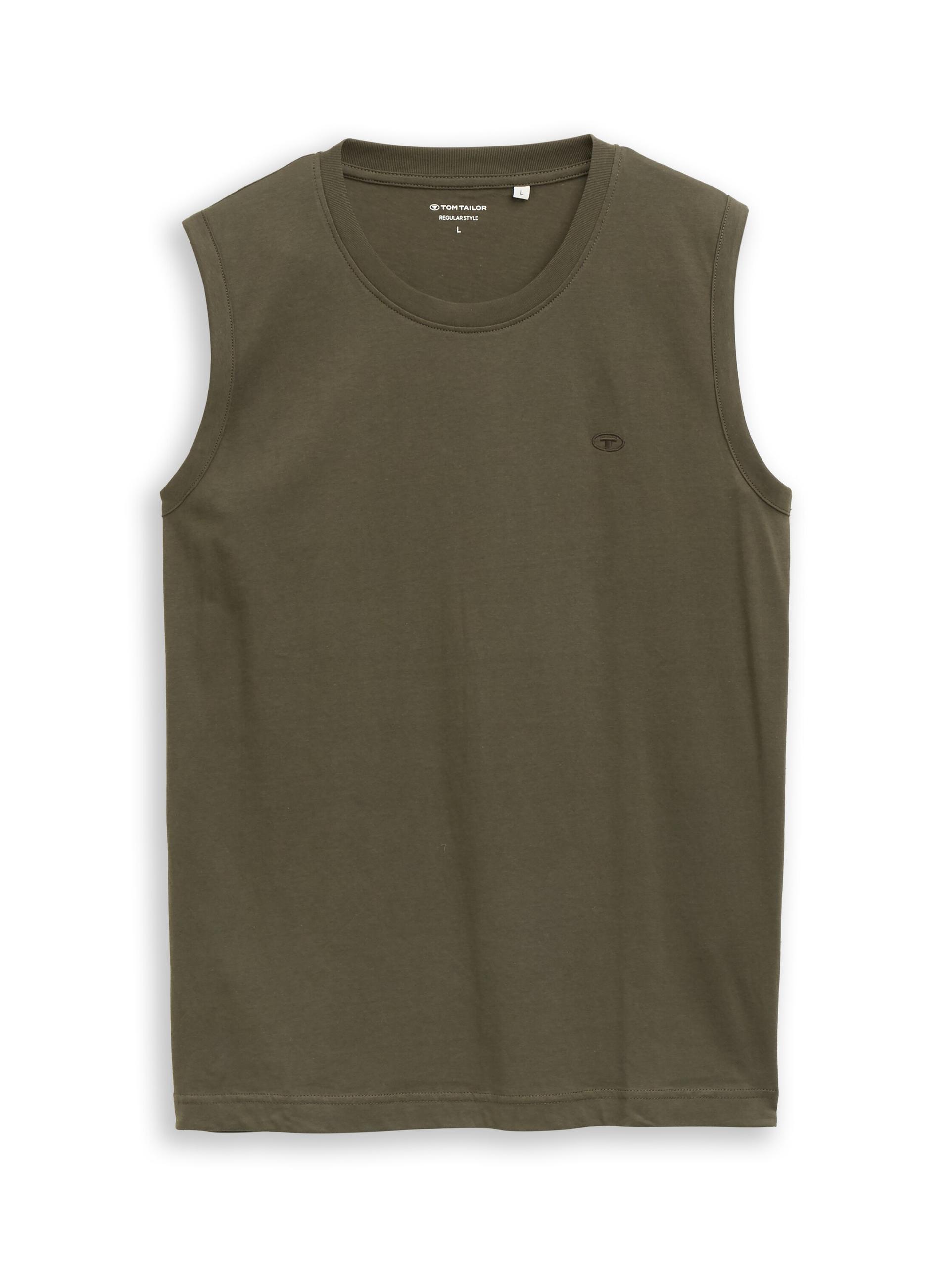 Tanktop mit Logo-Stickerei XXL Regular Fit - Deep Leaf Green